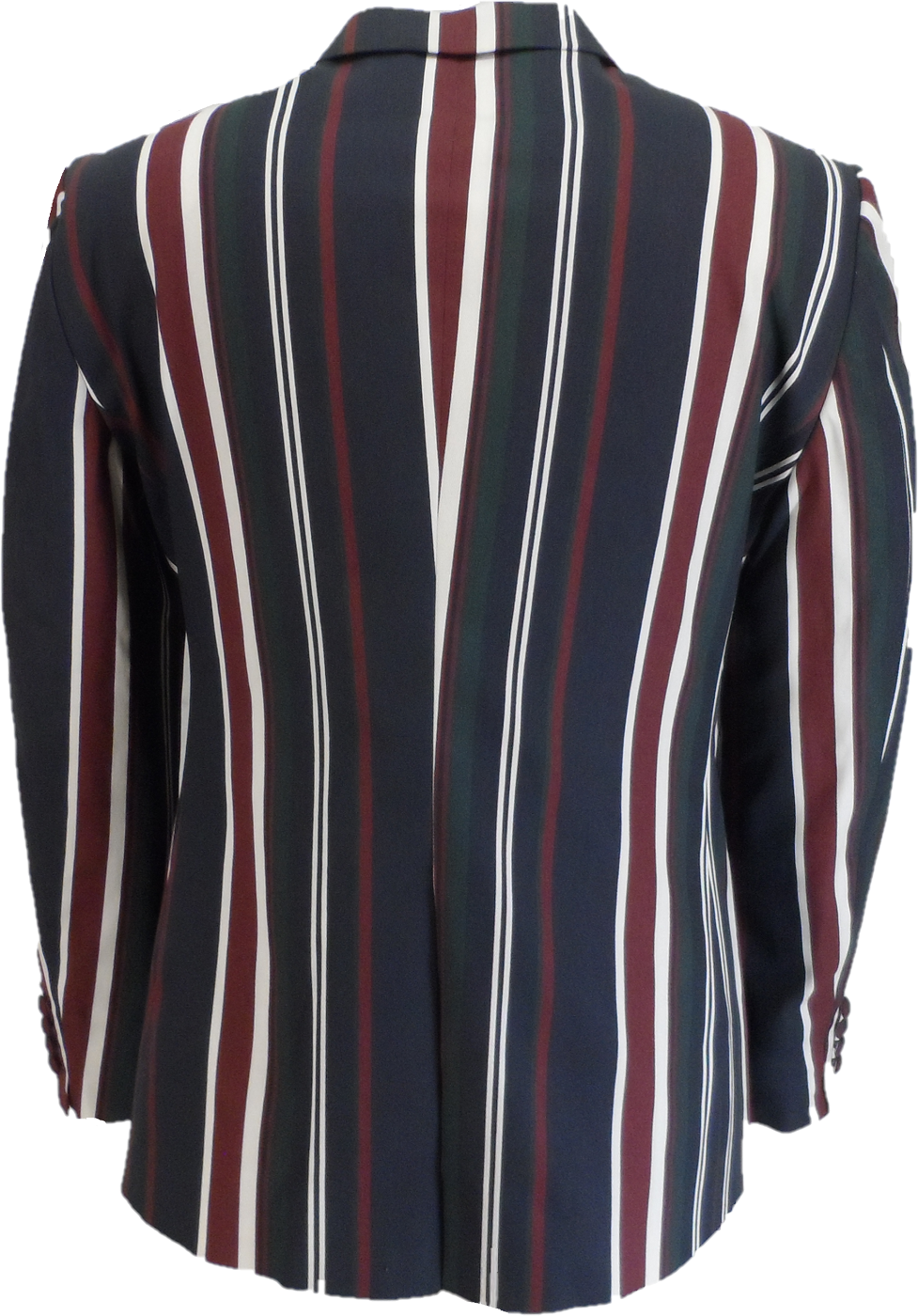 Mens Classic Retro Navy Blue Striped Boating Blazer Jacket