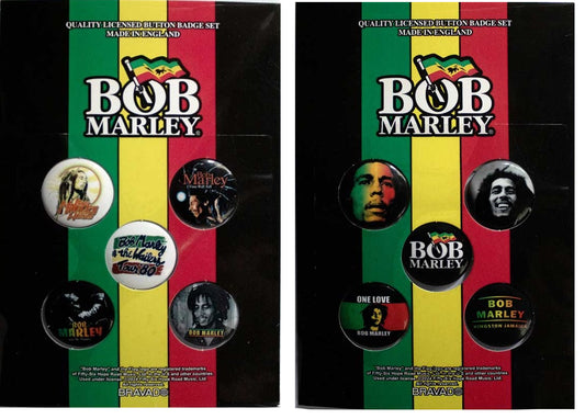 Bob Marley Button Badge 5 Pack Set