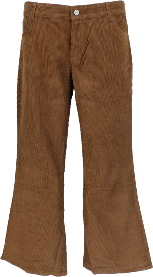 Mens Vintage 60s 70s Retro Tan Bootcut Flared Cords