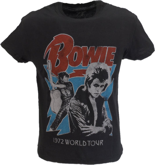 Herre officiel licenseret David Bowie 1972 World Tour T-shirt