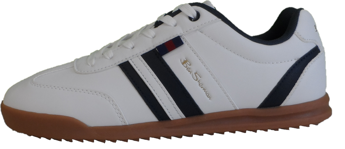 Mens Ben Sherman Feedback White/Navy Trainers