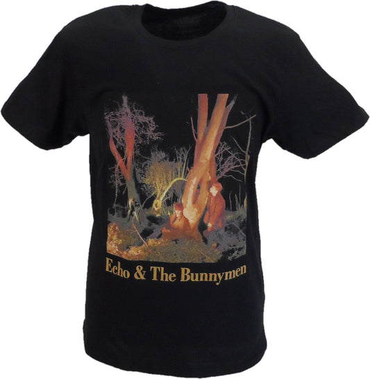 T-shirt ufficiale nera da uomo con i coccodrilli Echo & The Bunnymen