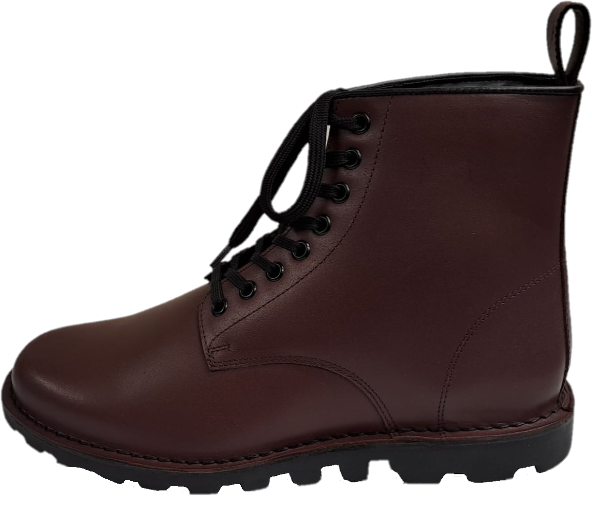 Grafters Mens Cherry Red 8 Eyelet Derby Leather Boots