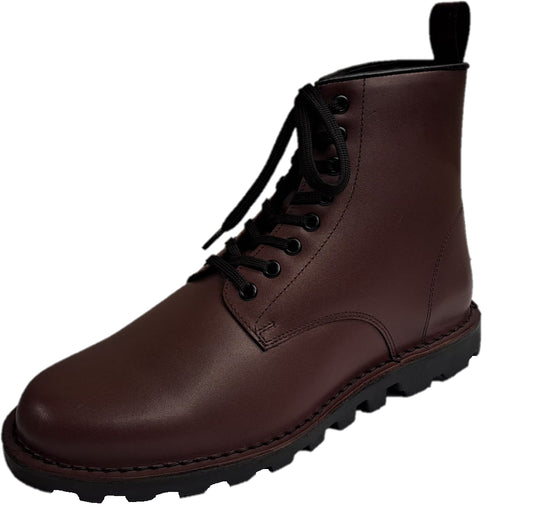 Grafters Mens Cherry Red 8 Eyelet Derby Leather Boots