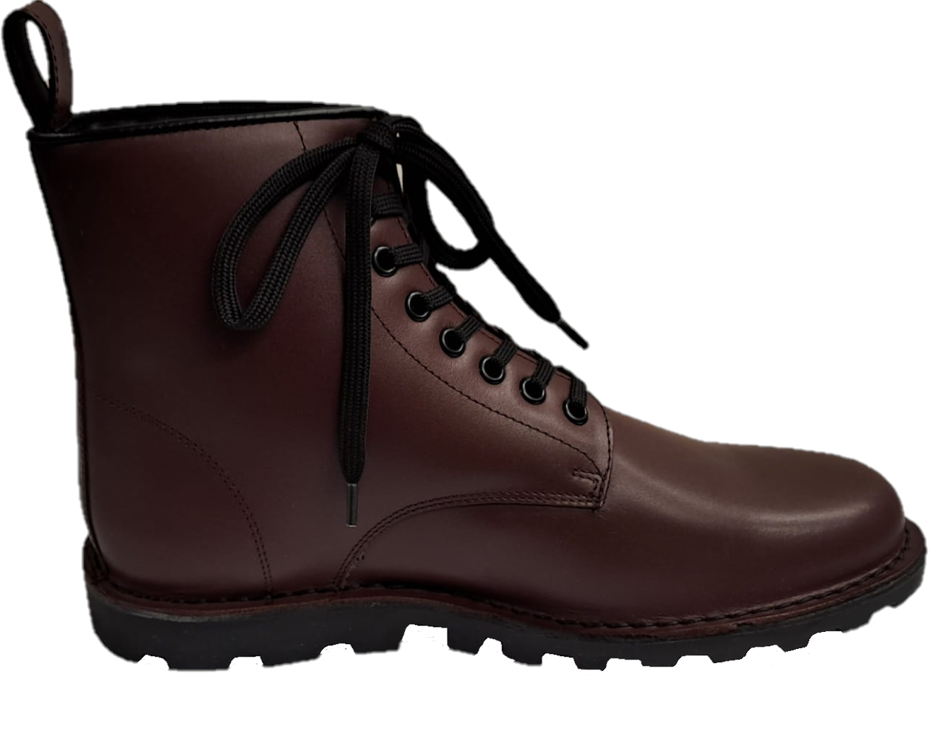 Grafters Mens Cherry Red 8 Eyelet Derby Leather Boots