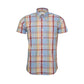 Relco Mens Blue Checked Short Sleeved Button Down Shirts