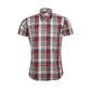 Plaid short-sleeve shirt on a white background