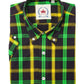 Relco Mens Green/Yellow Check Short Sleeved Vintage/Retro Button Down Shirts