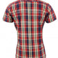 Relco Damen-Kurzarmhemden mit rotem Karomuster und Knopfleiste