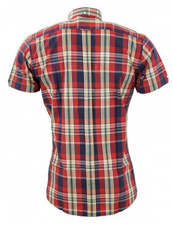 قمصان Relco للسيدات ذات أزرار حمراء وأكمام قصيرة