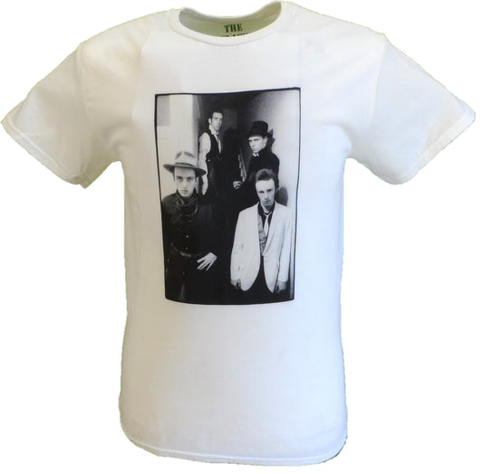 Mens White Official The Clash London Calling Press Photo with Back Print T Shirt