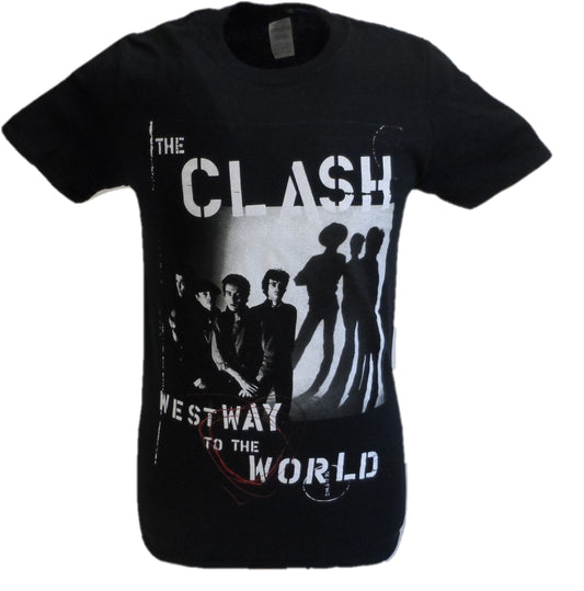 Schwarzes offizielles Herren-T-Shirt The Clash Westway to the World“.