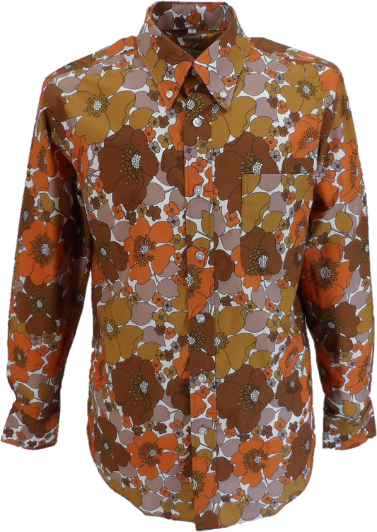 70s mens dress shirts Mens Adult's 70s Metallic Super Hot Multi-Colored Vintage Flame Disco Shirt, Size: S