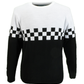 Black and white checkered sweater on a white background
