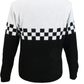 Mazeys Mens White and Black Crew Neck Jumper