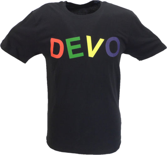 T-shirt noir avec logo devo officiel pour homme