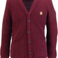 Trojan Classics Retro Waffle Knit Port Red Cardigan
