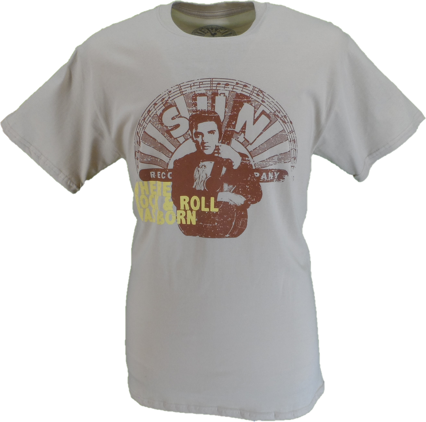 Mens Official Sun Records Elvis Where R&R Was Born T Shirt