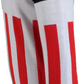 A knit sweater featuring an American flag design with white stars on a dark navy blue upper section and red and white vertical stripes on the lower body and sleeves, shown against a plain white background.