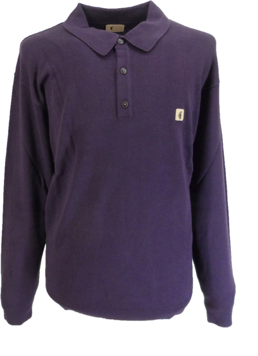 Gabicci Mens Grape Retro Knitted Polo