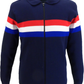 Mazeys Mens Navy 'Gallagher' Zip Through Fine Gauge Polo