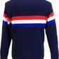 Mazeys Mens Navy 'Gallagher' Zip Through Fine Gauge Polo