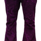 Mens Purple Vintage Jimi Hendrix Paisley Retro Bellbottom Flares