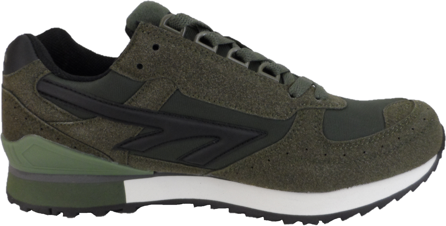 Hi Tec Olive Green Sliver Shadow OG Retro Trainers