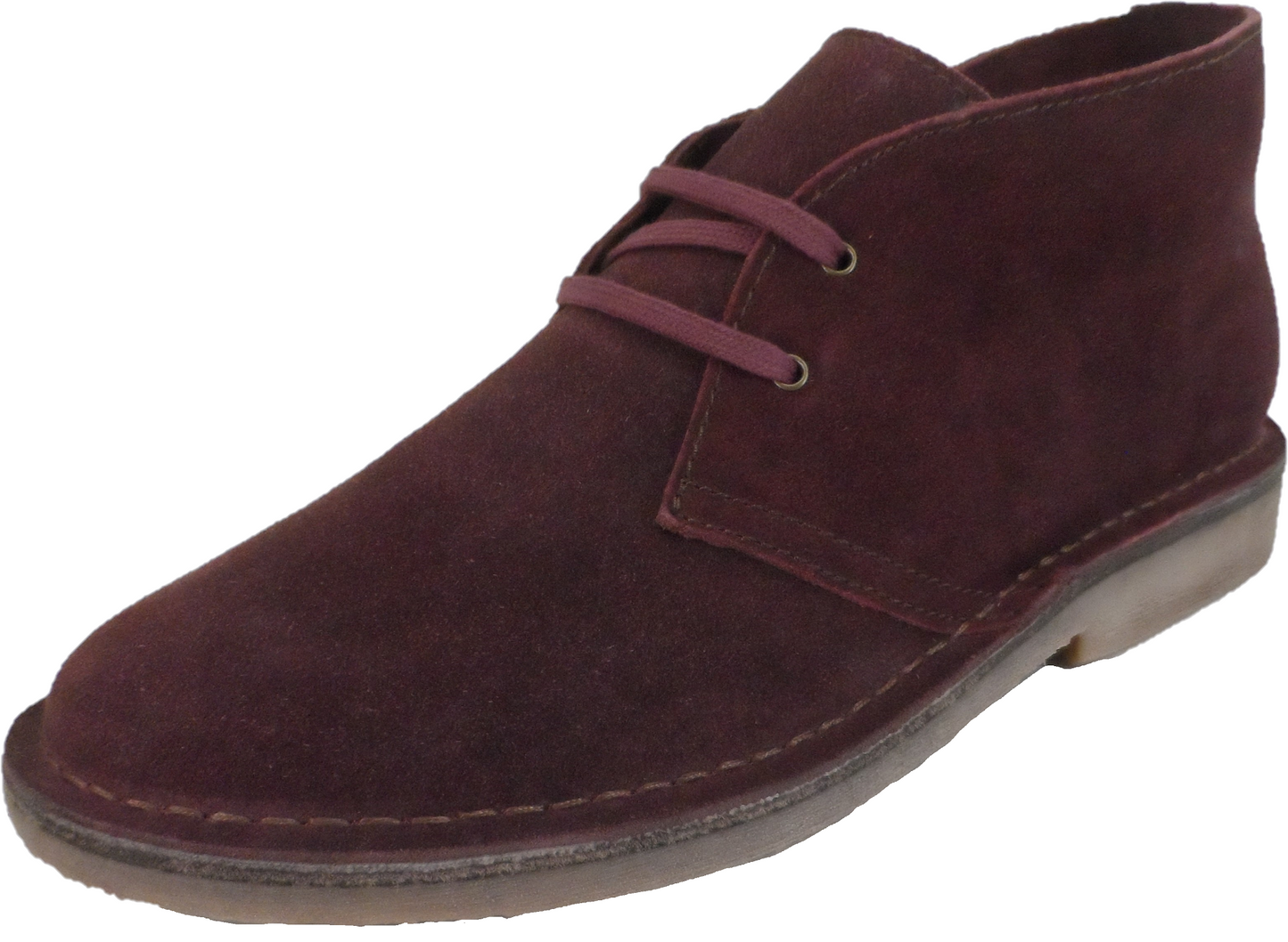 Hush Puppies Mens Bordo Red 2 Eyelet Real Suede Desert Boots