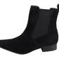Black ankle boot on a white background