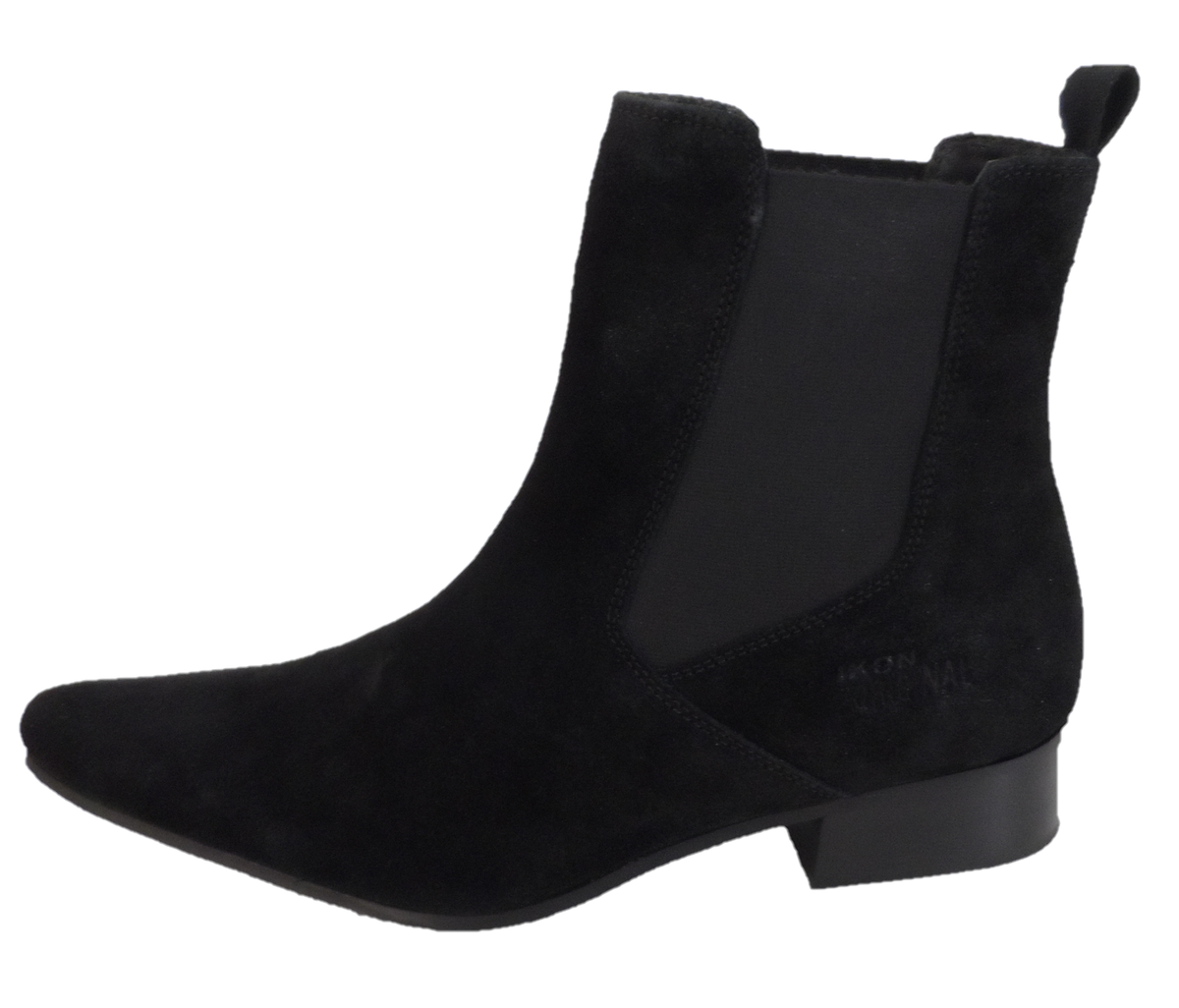 Black ankle boot on a white background