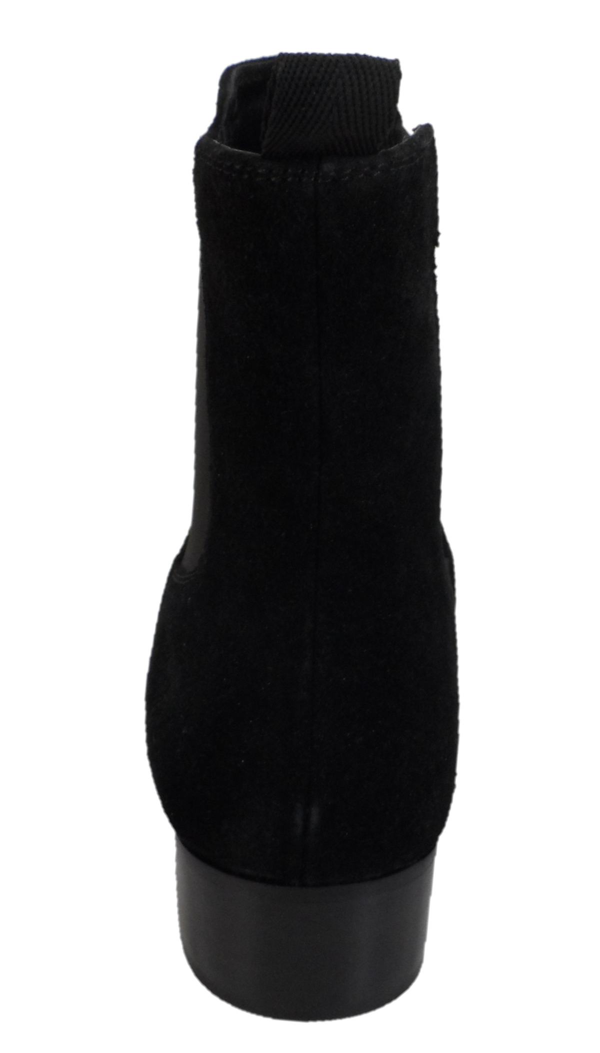 Black sock boot on a white background