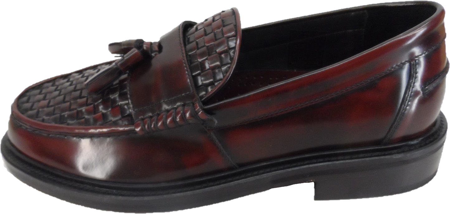 Ikon Original Oxblood Real Weave Retro,Ska,Northern Soul Tassel Loafers