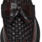 Ikon Original oxblood véritable tissage rétro, ska, mocassins à pampilles north soul