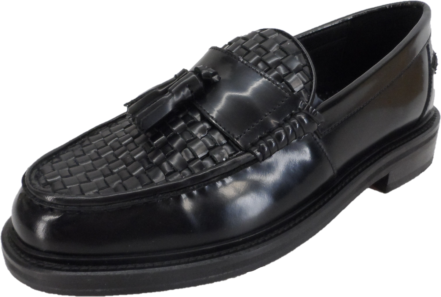 Ikon Original Black Real Weave Retro,Ska,Northern Soul Tassel Loafers