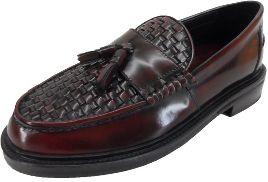 Ikon Original Oxblood Real Weave Retro,Ska,Northern Soul Tassel Loafers