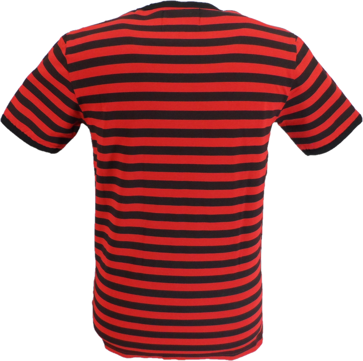 Mazeys Mens Retro Mod 60s Indie Black & Red Cotton T Shirt