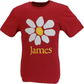 Mens Official Red James Daisy Logo T Shirt