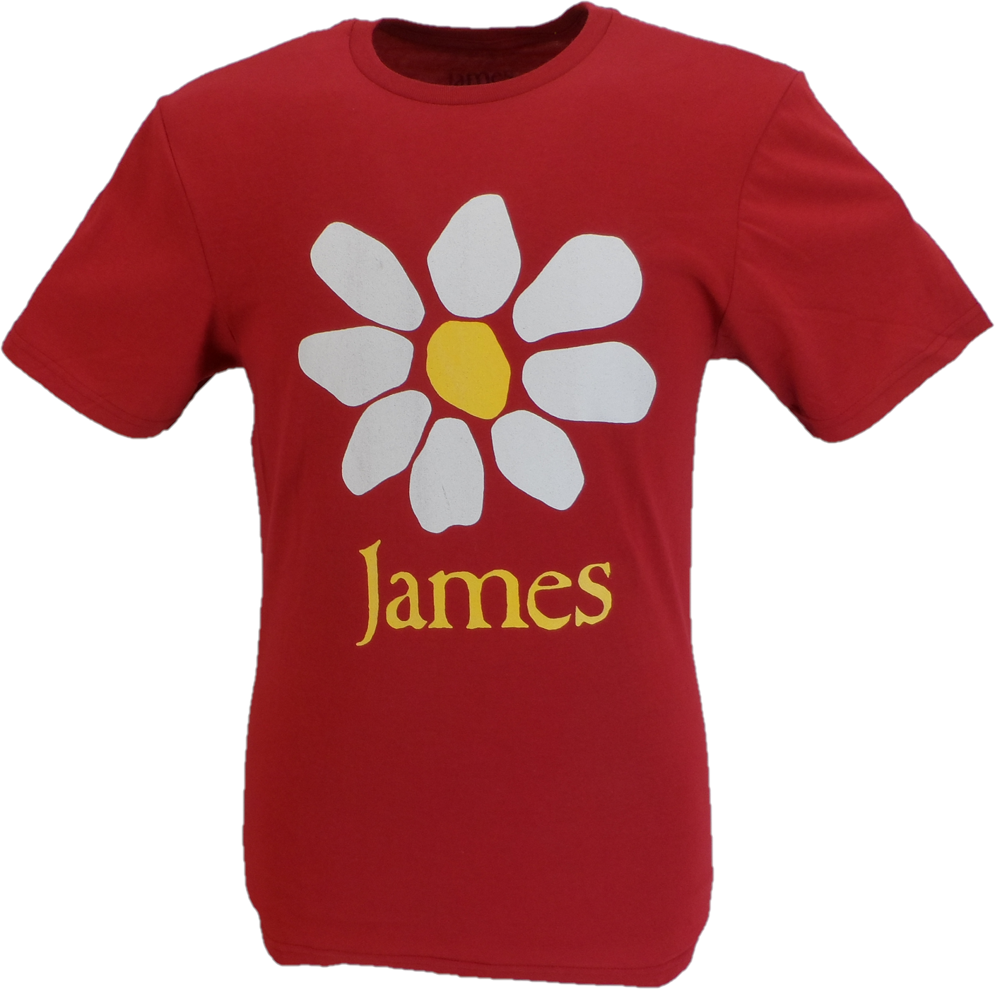 Mens Official Red James Daisy Logo T Shirt