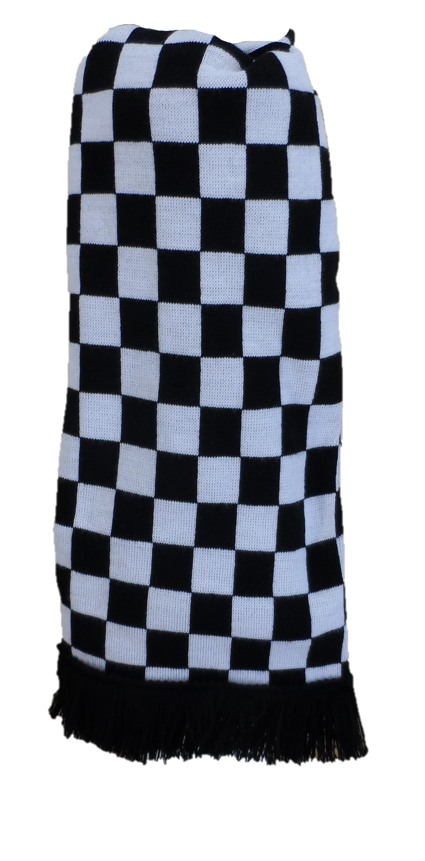 Mazeys Mens Classic Retro Mod Knitted Checkerboard Tassled Scarf