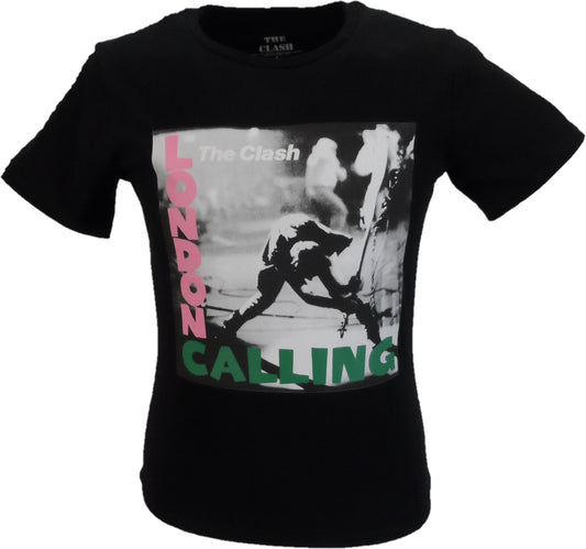 تي شيرت رسمي للسيدات باللون الأسود من The Clash london Calling