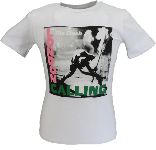 Ladies White Official The Clash London Calling T Shirt