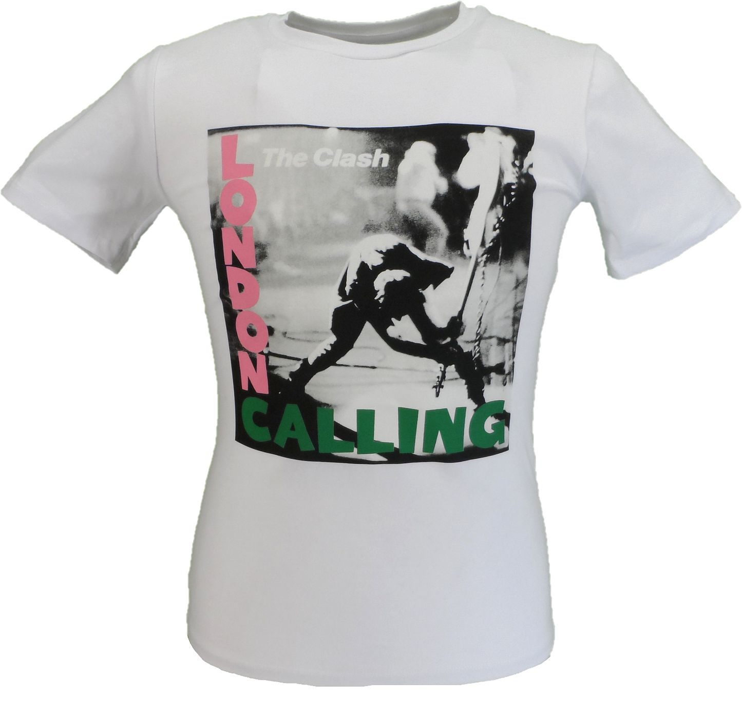 تي شيرت رسمي للسيدات باللون الأبيض The Clash london Calling