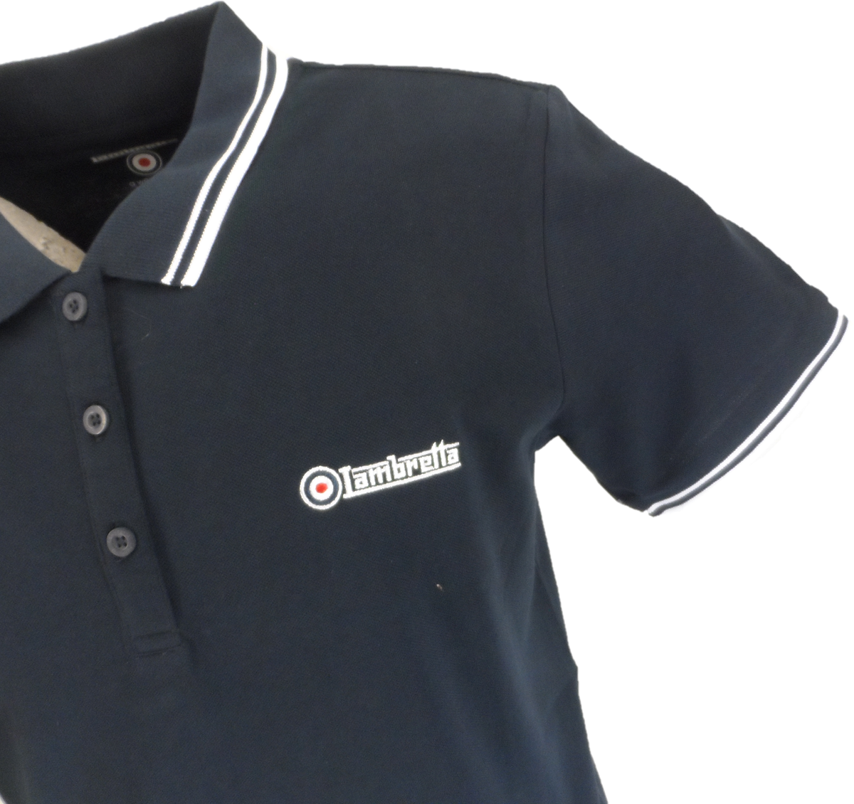 Lambretta Ladies Navy/White Cotton Polo Shirt
