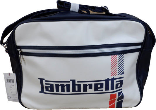 Lambretta Classic Retro White/Navy Messenger Bag