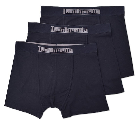 Lambretta Pack de 3 pares de calzoncillos tipo bóxer negros para hombre