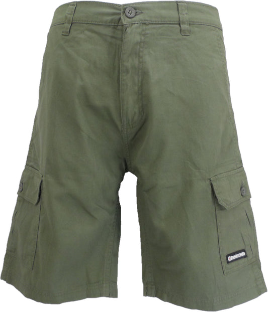 Lambretta Mens Khaki Green Cargo Shorts