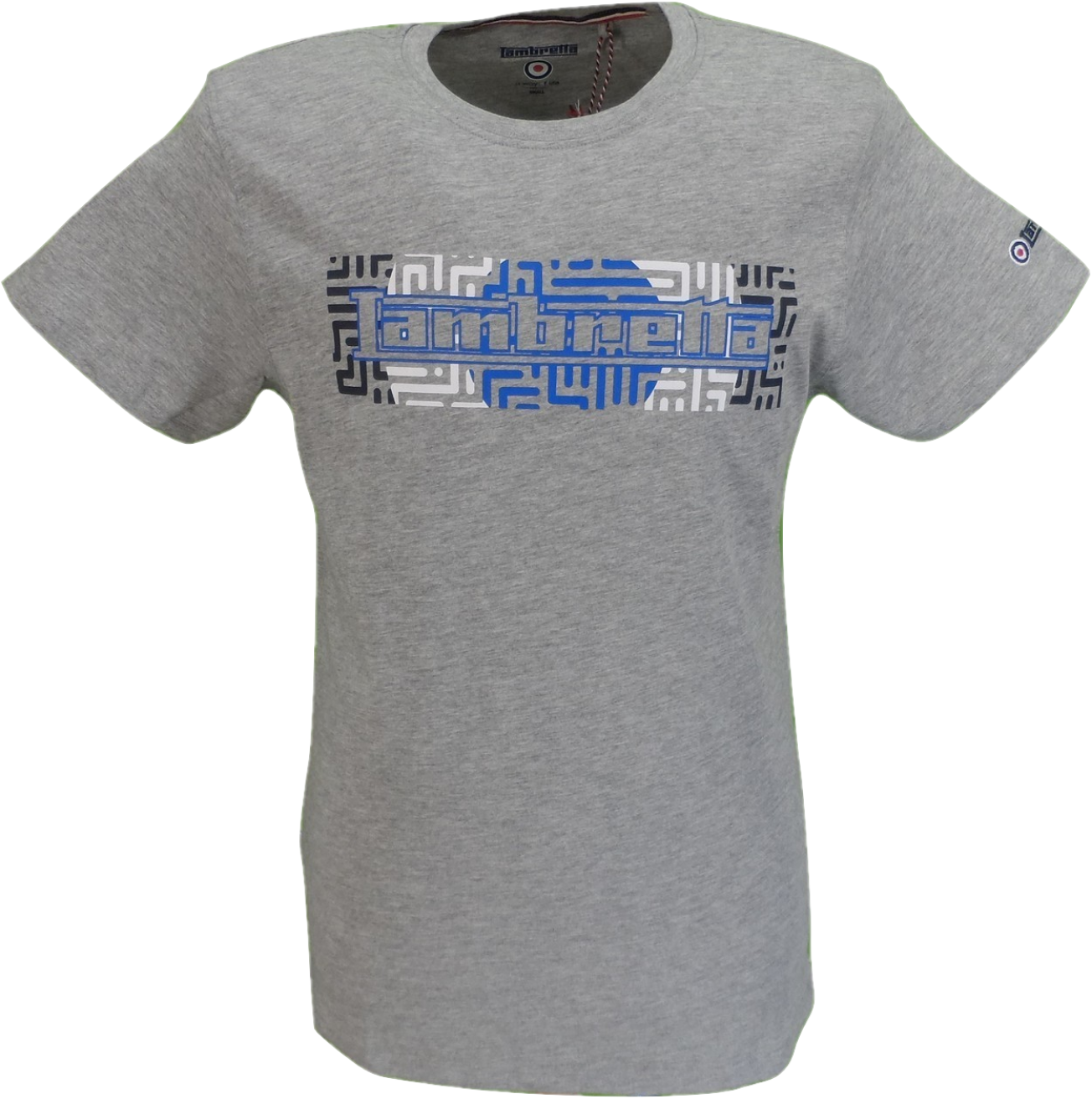 Lambretta Mens Grey Target Logo 100% Cotton T Shirt