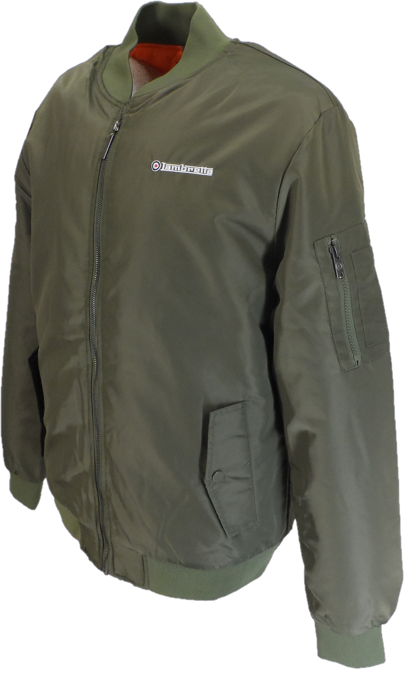 Lambretta Logo Olive Green MA-1 Bomber Jacket