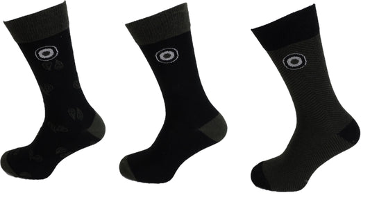 Lambretta Herren Socks im 3er-Pack in Schwarz/Khaki